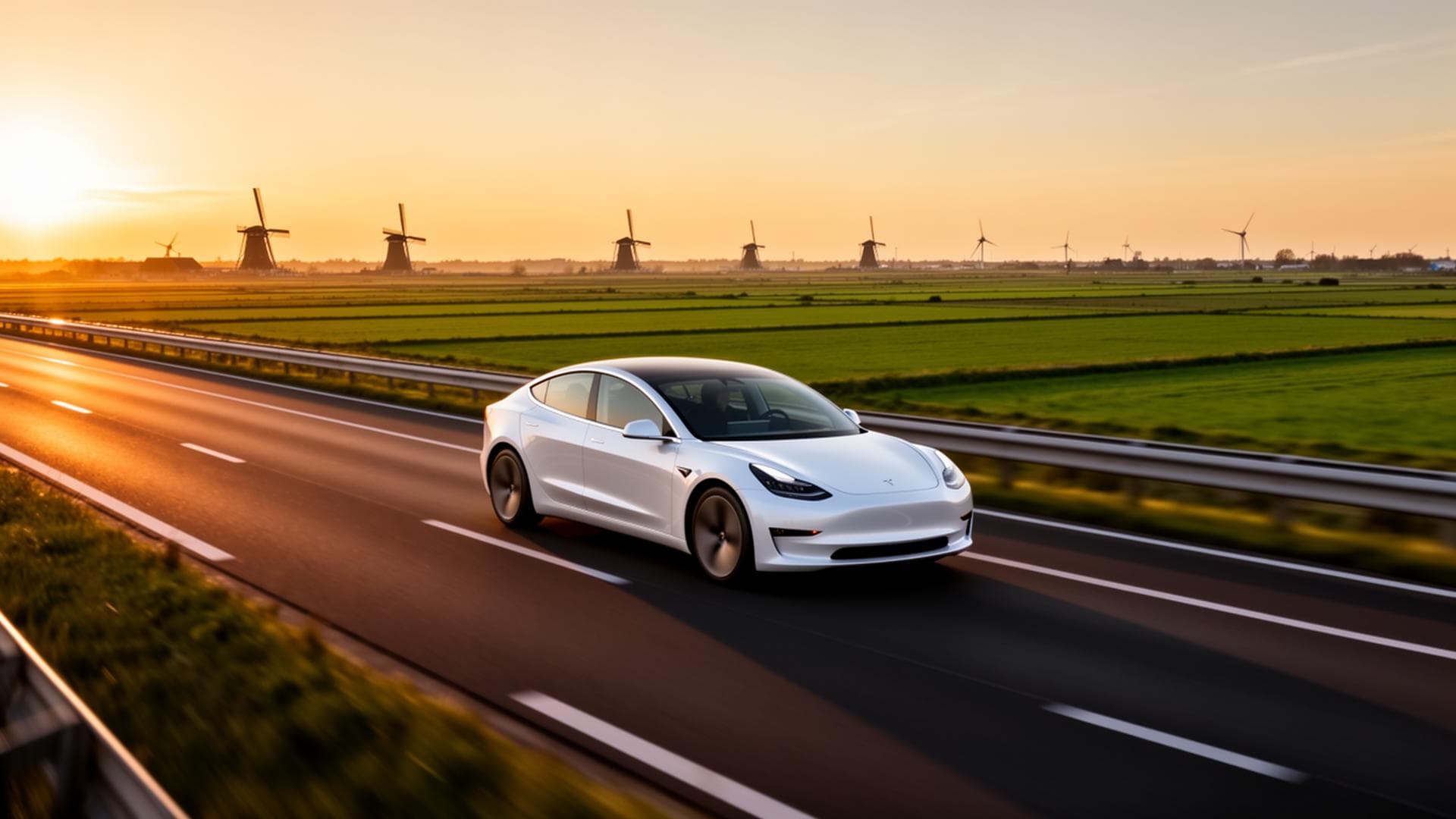 Tesla op een Nederlandse snelweg